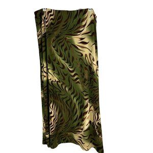 George Camouflage Maxi Skirt XL 16/18 Stretchy Green Brown